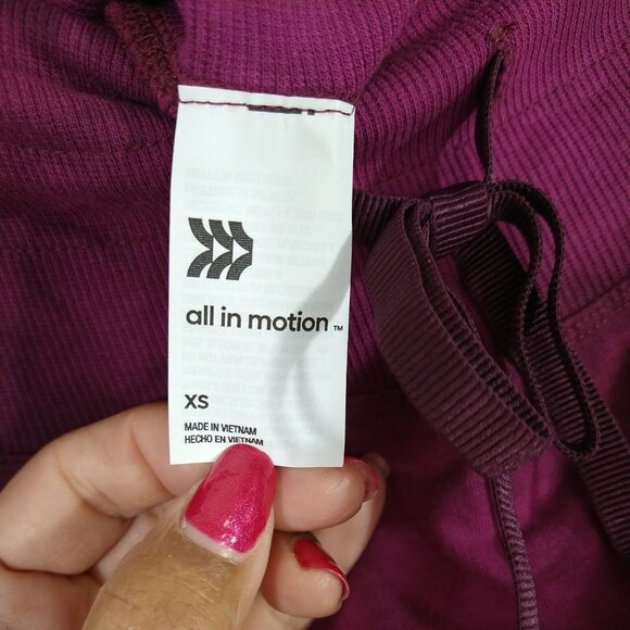 All in Motion High Rise Jogger Pants Women Size XS Purple Tie Dye Pockets NEW - Picture 7 of 8